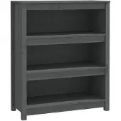 vidaXL Bibliothèque Gris 80x35x97 cm Bois de pin massif