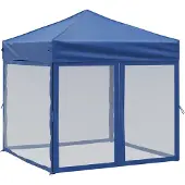 vidaXL Tente de réception pliante avec parois latérales Bleu 2x2 m