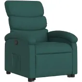 vidaXL Fauteuil relax avec releveur Vert foncé Tissu