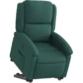vidaXL Fauteuil relax avec releveur électrique Vert foncé Tissu