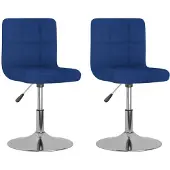 vidaXL Chaise de salle à manger 2 pcs. Pivotant Bleu Tissu