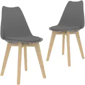 vidaXL Chaises de salle à manger 2 pcs. Gris Plastique