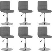 vidaXL Chaises de salle à manger 6 pcs. Pivotant Tissu gris clair