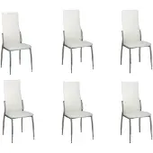vidaXL Chaises de salle à manger 6 pcs. Blanc Similicuir