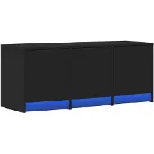 vidaXL Armoire TV LED Noir 97x34x40 cm Bois composite