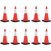 vidaXL Cônes de signalisation réfléchissants à base lourde 10 pcs 75cm