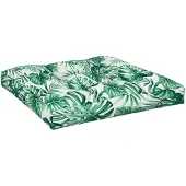 vidaXL Coussin de palette motif de feuilles 80x80x12 cm tissu