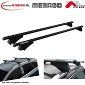 Menabo Barres de toit Tiger en aluminium, noires, 135 cm, 75 kg, pour rails de toit en saillie