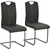 vidaXL Chaise cantilever 2 pcs. Gris Similicuir