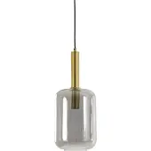 Light & Living Lampe suspendue en verre Lekar 1x E27 - laiton et verre fumé
