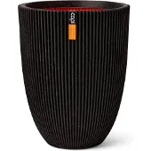 Capi Europe Vase en Plastique Noir GROOVE de Capi Europe 34x34x46cm