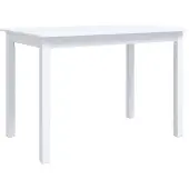 vidaXL Table de salle à manger blanche 114x71x75 cm Bois de caoutchouc massif