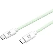 Ginza.se Câble USB-C > USB-C tressé en coton, vert, 1,5 mètre