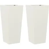 vidaXL Jardinières 2 pcs blanc 35x35x75 cm acier