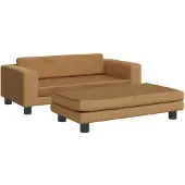 vidaXL Lit pour chien avec extension Marron 100x50x30 cm Velours