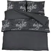 vidaXL Ensemble de literie noir 140x200 cm coton