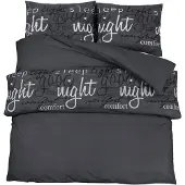vidaXL Ensemble de literie noir 260x240 cm coton