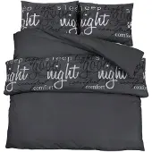 vidaXL Ensemble de literie noir 200x200 cm coton