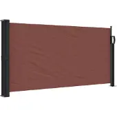 vidaXL Marquise latérale extensible brun 100x500 cm
