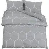 vidaXL Ensemble de literie Gris 140x200 cm coton