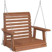 vidaXL Chaise de jardin suspendue avec chaînes en métal brun Sapin massif