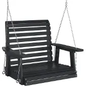 vidaXL Chaise de jardin suspendue avec chaînes métalliques Noir Sapin massif