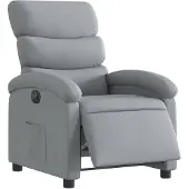 vidaXL Fauteuil relax électrique gris clair Tissu