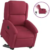 vidaXL Fauteuil relax releveur électrique vin rouge velours