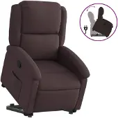 vidaXL Fauteuil relax avec releveur Tissu marron foncé