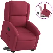 vidaXL Fauteuil relax releveur bordeaux velours