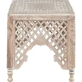 Beliani Table basse marron clair Table basse décorative en bois de manguier Petit meuble de salon Design oriental