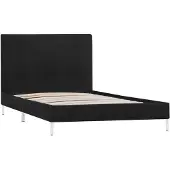 vidaXL Sommier noir tissu 90x200 cm
