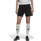 Adidas Short de football pour femme Entrada 22, modèle d'entraînement, coupe longue, 100 % polyester, noir, taille S