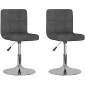 vidaXL Chaise de salle à manger 2 pcs. Pivotant Tissu gris foncé