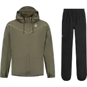 Rogelli Unisexe, Veste de cyclisme, Pendler-Essential Regenanzug (L), Noir, Vert, L
