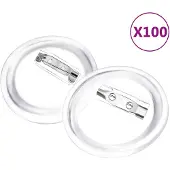 vidaXL Kit de badges à bouton avec épingles 100 sets Acrylique 37 mm