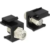 Logilink Connecteur TV/SAT Keystone F femelle à F femelle 75 Ohm noir (1 Softpack)