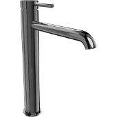 Blaufoss Round robinet de lavabo réhaussé noir brillant