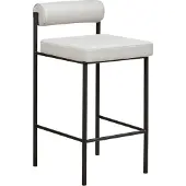 Beliani Ensemble de 2 tabourets de bar rembourrage en polyester gris clair pieds en métal noir tabourets à dossier déroulant salle à manger moderne cuisine
