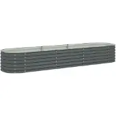 vidaXL Plateau de jardin 320x80x44 cm Acier galvanisé Gris