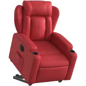 vidaXL Fauteuil relax releveur électrique rouge similicuir