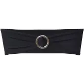 vidaXL Ruban décoratif élastique avec boucle de chaise 25 pcs Noir