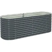 vidaXL Plateau de jardin 240 x 80 x 81 cm Acier galvanisé Gris