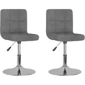 vidaXL Chaise de salle à manger 2 pcs. Pivotant Tissu gris clair