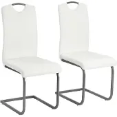 vidaXL Chaise cantilever 2 pcs. Blanc Similicuir