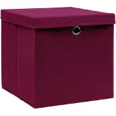 vidaXL Boîtes de rangement avec couvercles 4 pcs. 28x28x28 cm rouge foncé