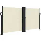 vidaXL Marquise latérale extensible Crème 120x1200 cm