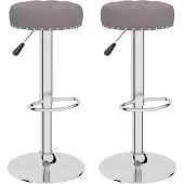 vidaXL Tabouret de bar 2 pcs. Tissu taupe