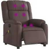 vidaXL Fauteuil de massage électrique brun similicuir