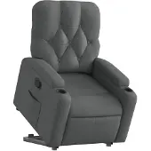 vidaXL Fauteuil relax releveur gris foncé Tissu